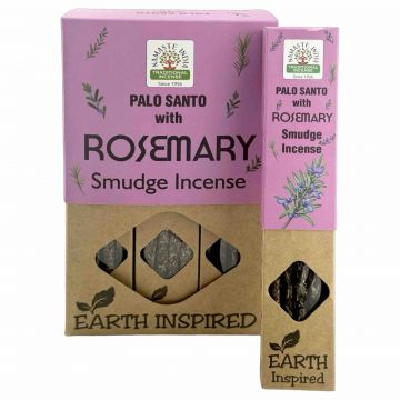 Palo Santo w/Rosemary Smudge Incense Sticks, Namaste India - 30 Gram (12 Boxes of Approx 8 Sticks)